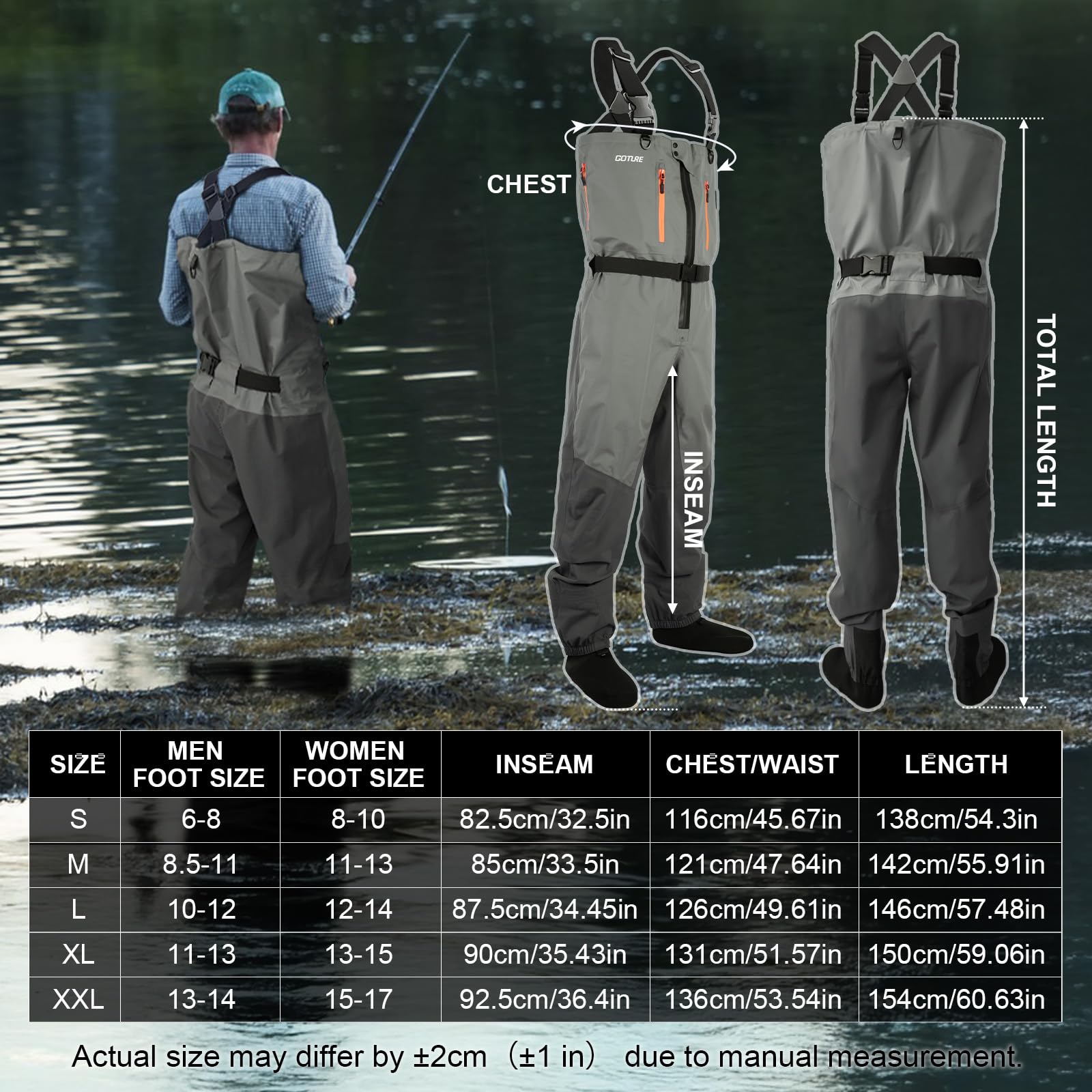 Fishing Waders - Goture 5 camadas à prova dwaterproof