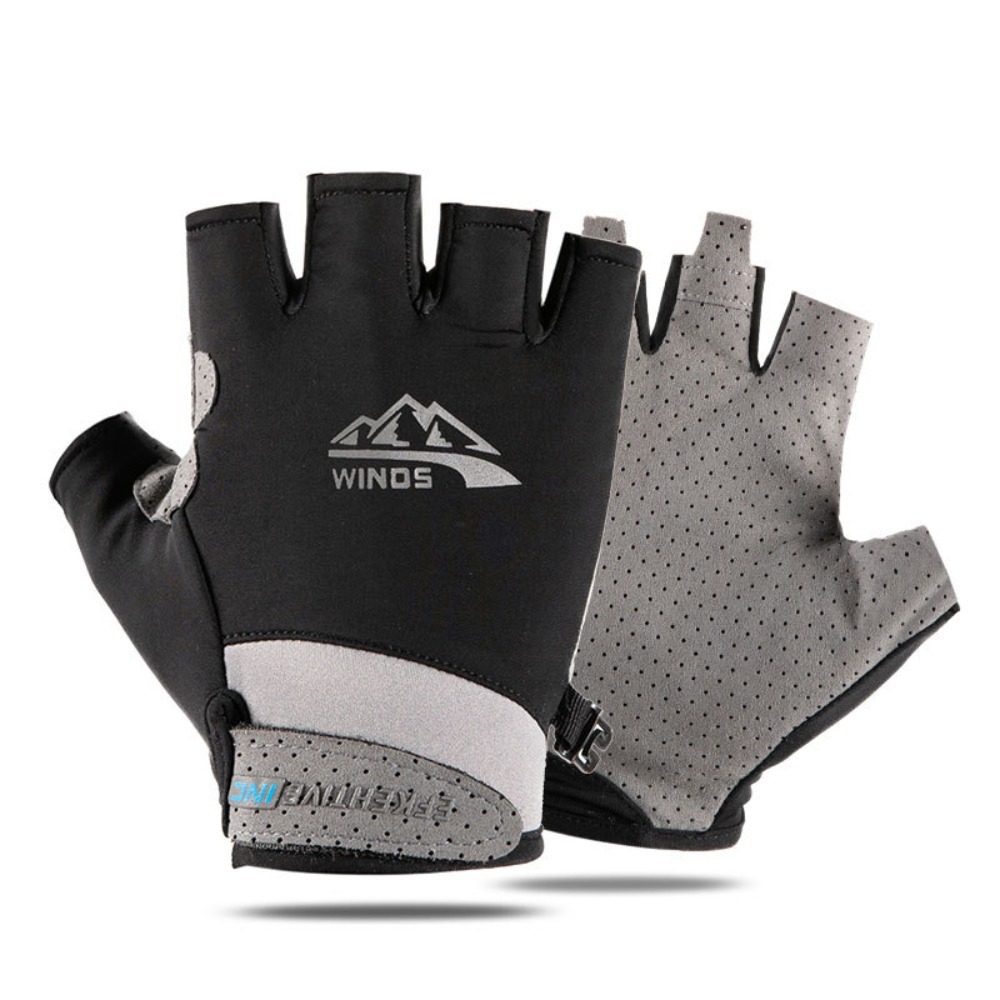 Anti-uv metade dedo luvas de p - Fishing Gloves avaliação e preço