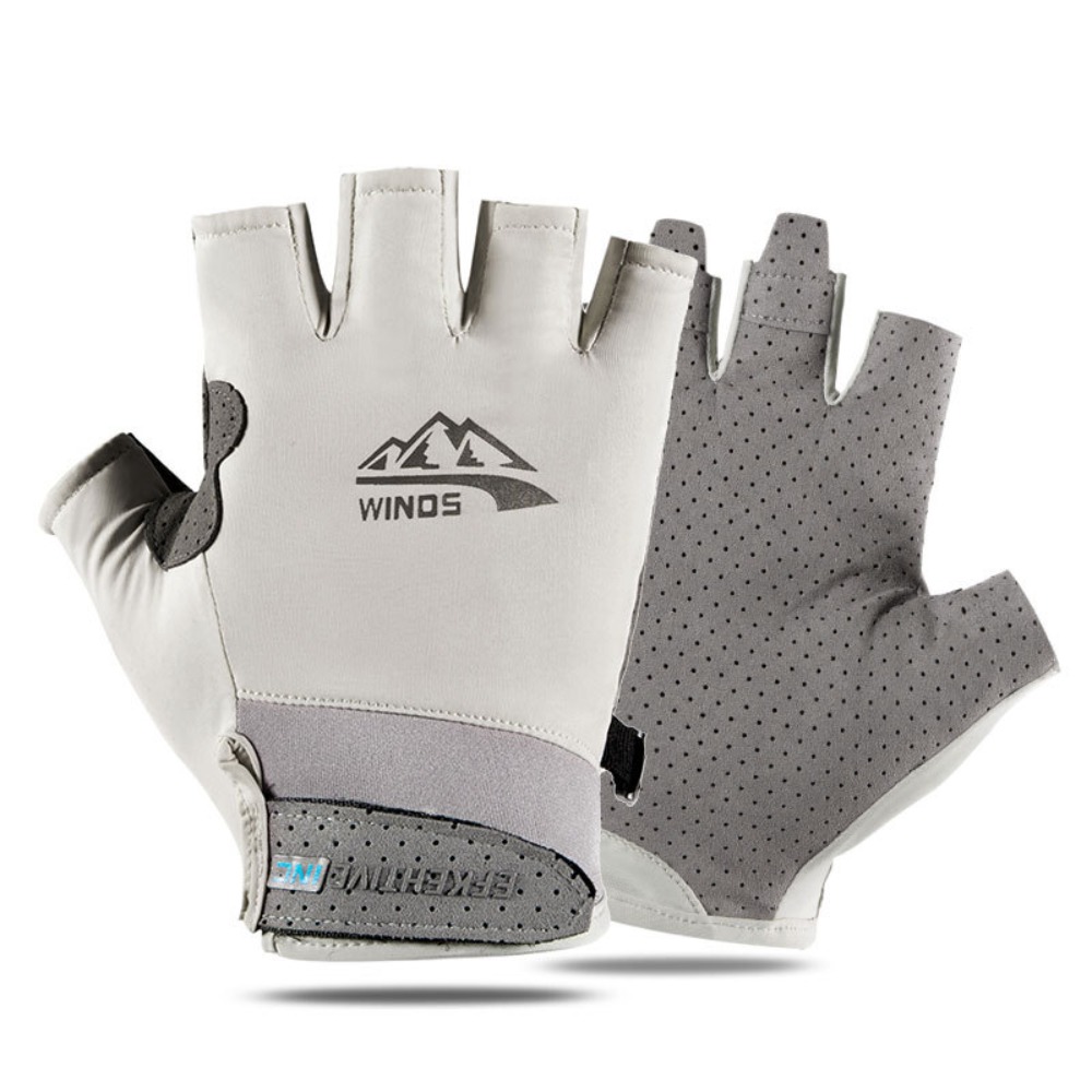 Anti-uv metade dedo luvas de p - Fishing Gloves avaliação e preço