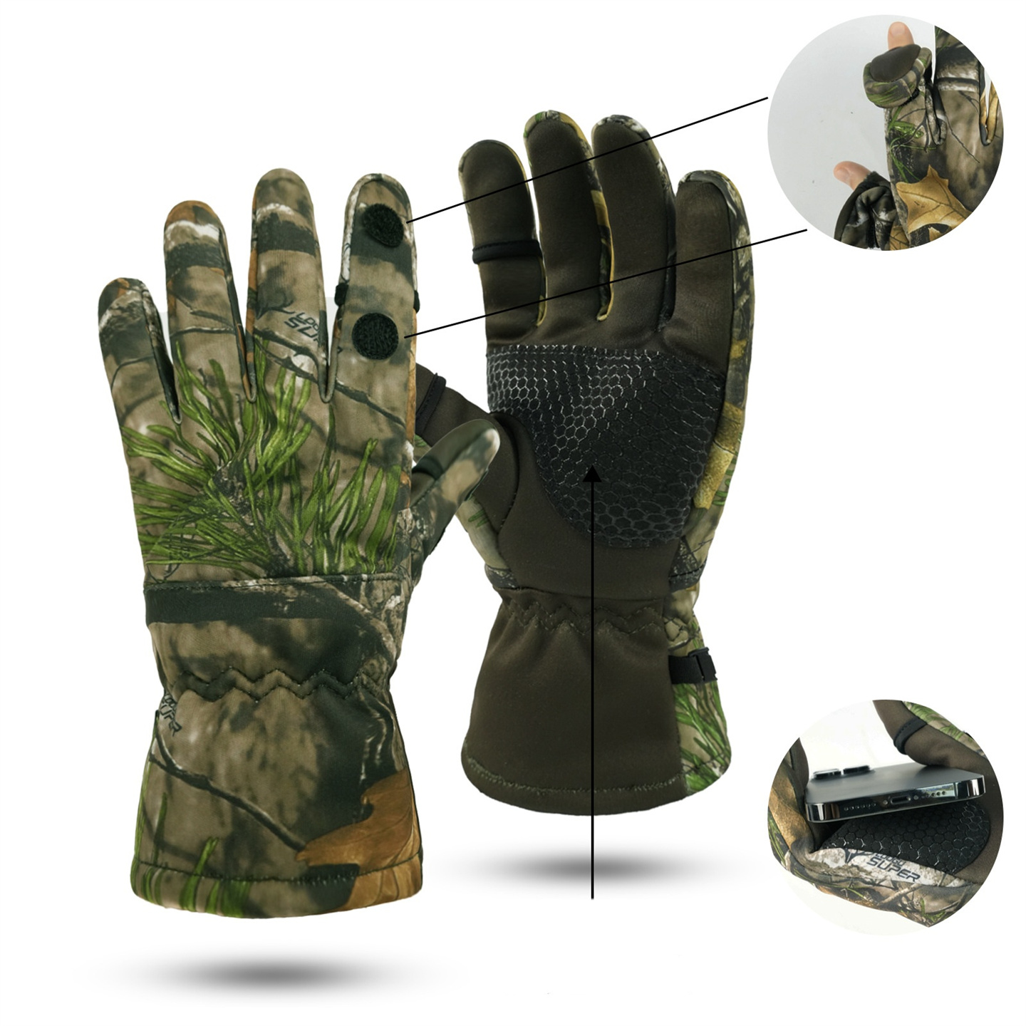 Luvas camufladas de caça biôni - Fishing Gloves avaliação e preço